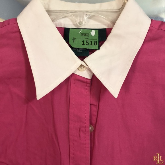 Ralph Lauren, long sleeve shirt , pink, w white collar/white cuffs. Size… - Picture 2 of 6